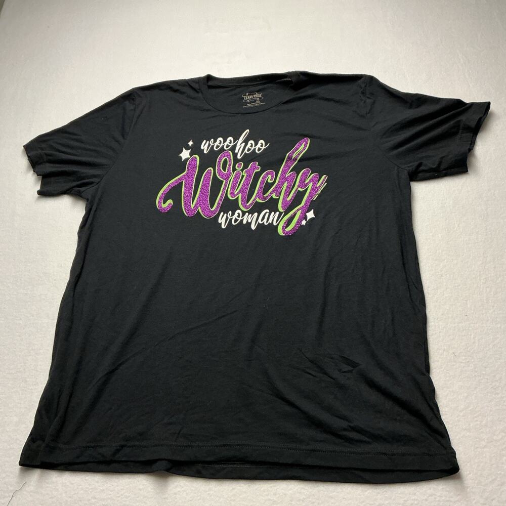Texas True Womens Black Cotton Woo How Witchy Woman Shirt Sz XXL , 3740